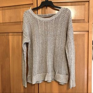 American Eagle Light Brown Knitted Sweater with Cute Back Cutout